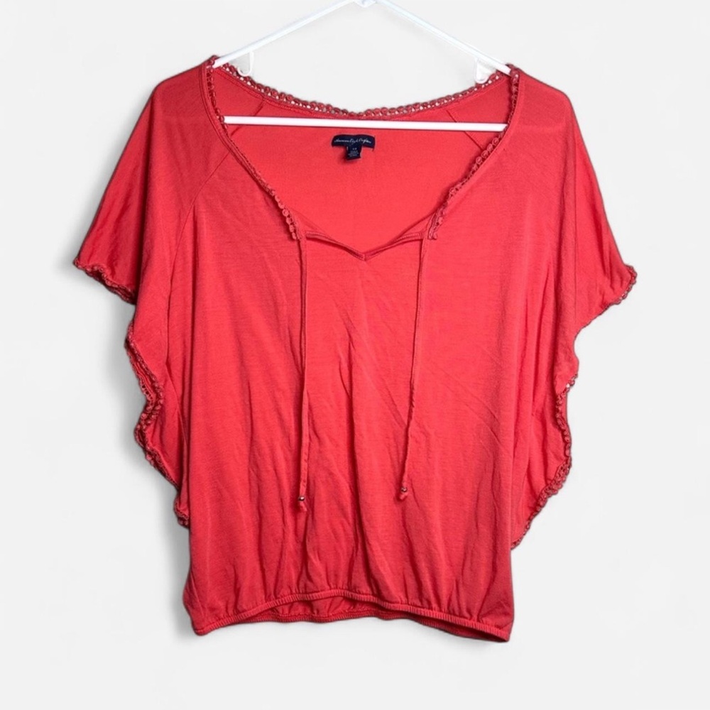 American Eagle Soft & Sexy Pink Coral Batwing Sleeve Top - Size Small